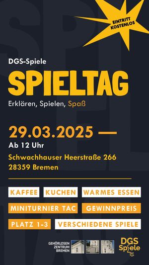 Spieletag in Bremen am 16.11.2024! Gemeinsam spielen - Spaß haben - Freunde treffen!  Mit Brett- und Kartenspielen, Puzzle und mehr. Für alle ab 6 Jahren, mit und ohne Behinderung.
